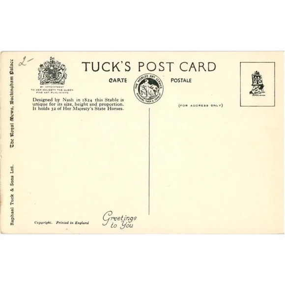 State Stable Designed by Nash in 1824 Postcard - Picture 2 of 2